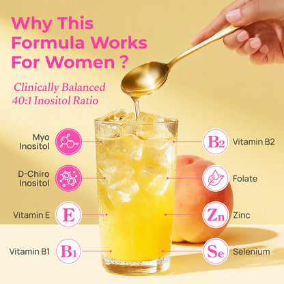Gynable Inositol Supplement 40:1 Myo-Inositol D-Chiro-Inositol Folate women's supplements for Preparing for pregnancy,Fertility PCOS Cycle Balance PMS Hormonal Acne 20 Packets Vegan Non-GMO - Optimum Edible Dietary Vitamin Fitness Healthcare