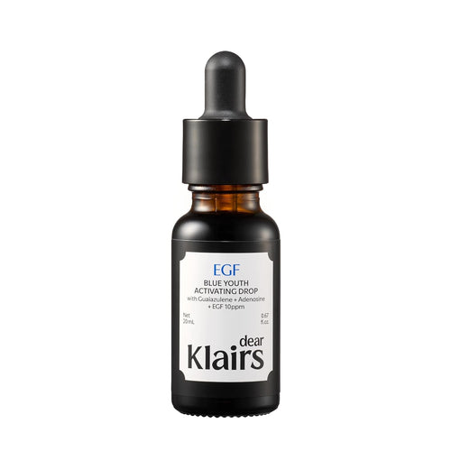 Dear Klairs Korean EGF Serum – Blue Youth Activating Drop with EGF Peptides and Guaiazulene, Repairing Serum for Redness and Blemish-prone Skin, Visibly Fades Post-Blemish Marks, 0.67 Fl Oz