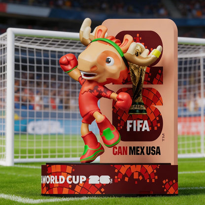 Sanyetral FIFA 2026 World Cup Official Licensed Mascot Figurines Set of 3 with Display Box (Zayu, Maple & Clutch), Official Merchandise Model Figure for Collectors