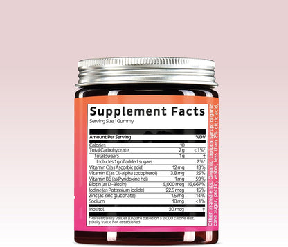 Bears with Benefits Biotin Gummies for Hair Growth, Skin & Nails –  5000 mcg Biotin + Vitamins C & E + Zinc - 30 Gummies - Vegan Wild Berry Flavor - 1 Month Supply