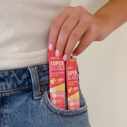 Nello Superbalance Hormonal Support Drink Mix, 20 Travel Packets, SRI-81 Shatavari, Myo-Inositol, Rhodiola Rosea, Vitamin C, Magnesium, Theobromine, Vitamin B6/C