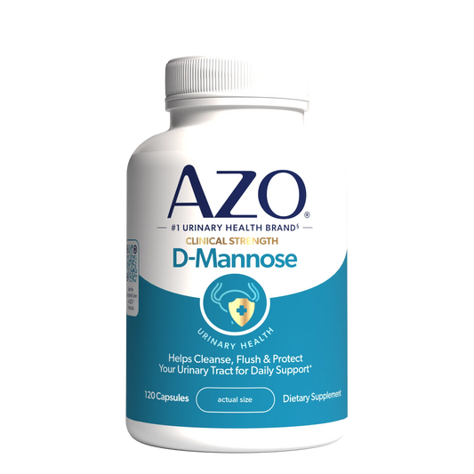 AZO D Mannose Urinary Tract Health, Cleanse, Flush & Protect The Urinary Tract, No.1 Pharmacist Recommended Brand, Clinical Strength, Non-GMO, 120 Count