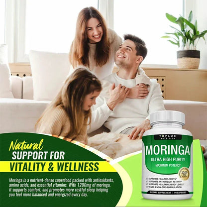 Toplux Nutrition Moringa Capsules - Immune Support, Natural Green Superfood+