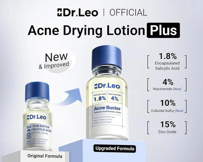 Dr. Leo 1.8% Salicylic Acid Drying Lotion – Acne Treatment for Face, 0.34 fl oz